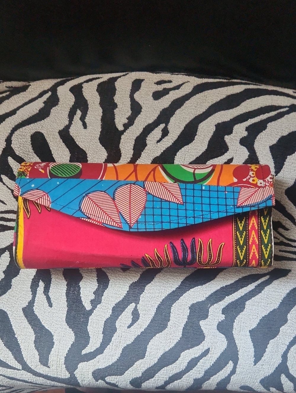Vibrant Pink African Print Clutch